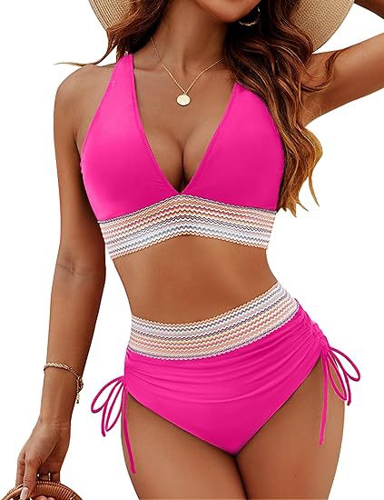 Ivana™ | Patchwork Bikini with V-Neck, 2-Piece Set