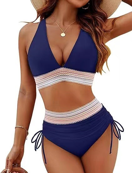 Ivana™ | Patchwork Bikini with V-Neck, 2-Piece Set