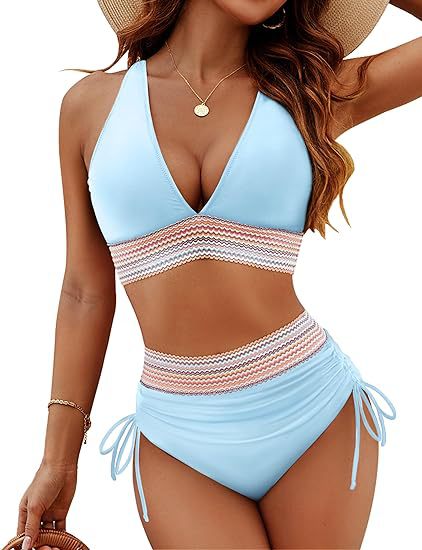 Ivana™ | Patchwork Bikini with V-Neck, 2-Piece Set