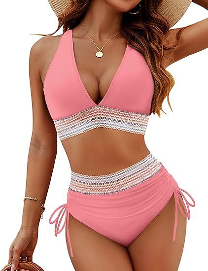 Ivana™ | Patchwork Bikini with V-Neck, 2-Piece Set